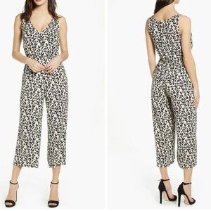 Cropped Animal Print Jumpsuit Sz S